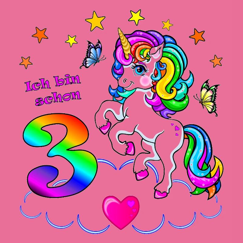 Mädchen 3 Jahre Geburtstag Einhorn ich bin schon 3