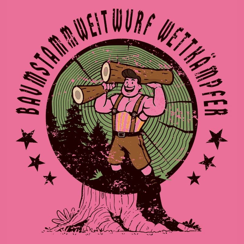 Tree trunk throwing competitors