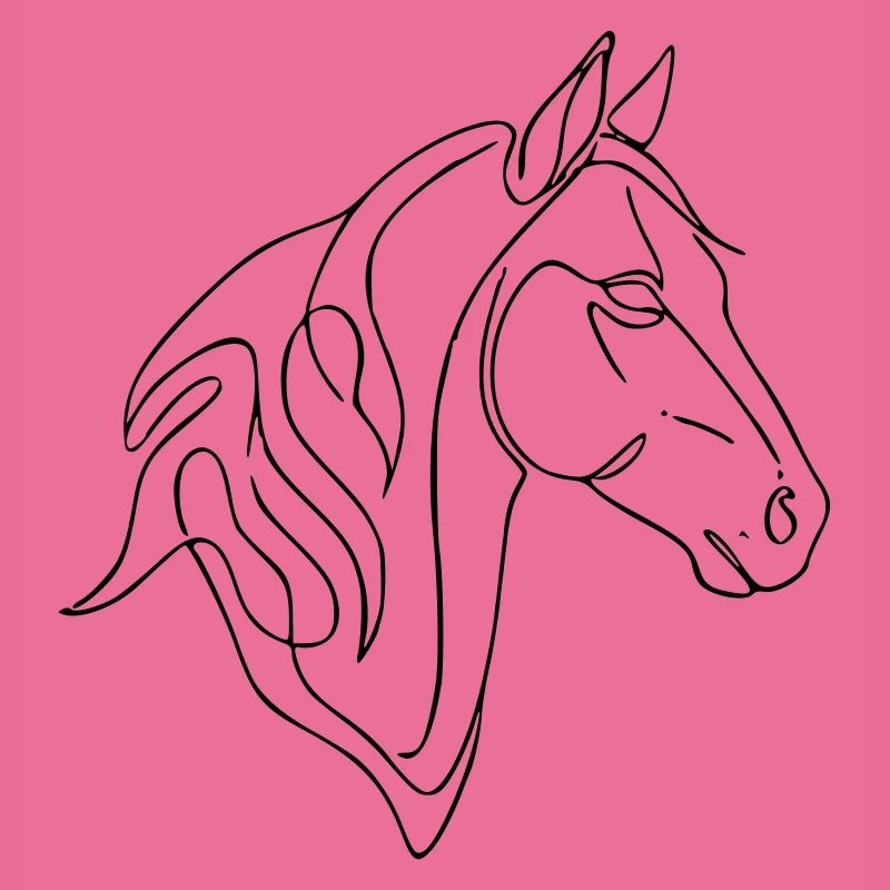 Art de lignes de chevaux minimalistes - Conception élégante de lignes