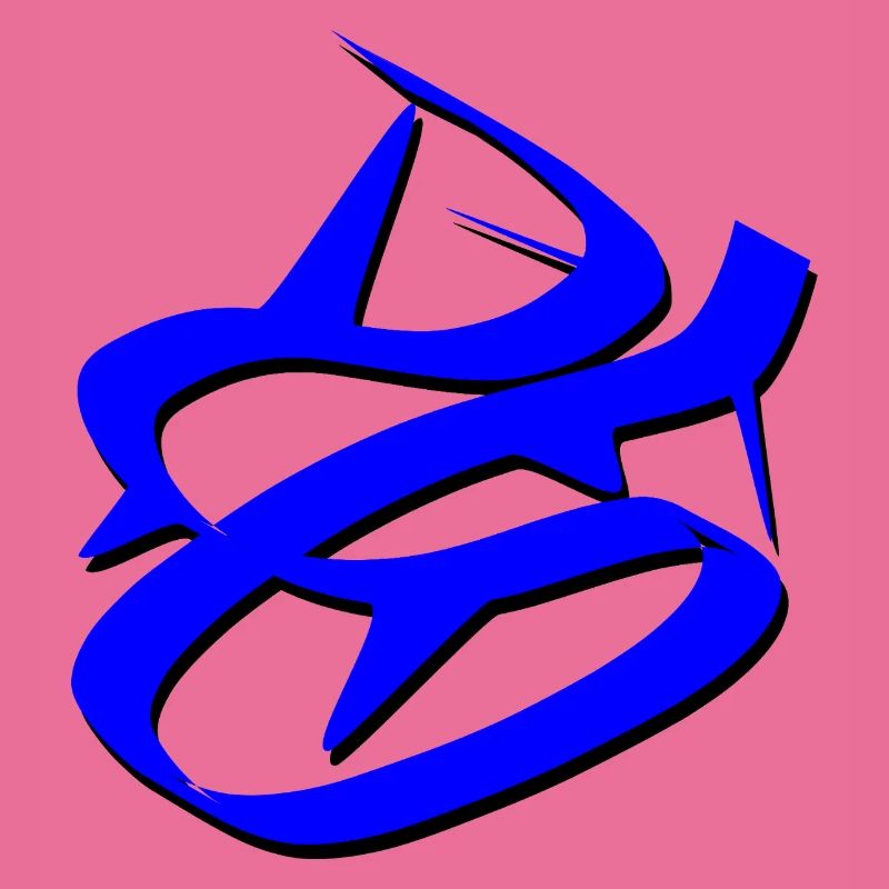 Dynamisches blaues Graffiti-Design