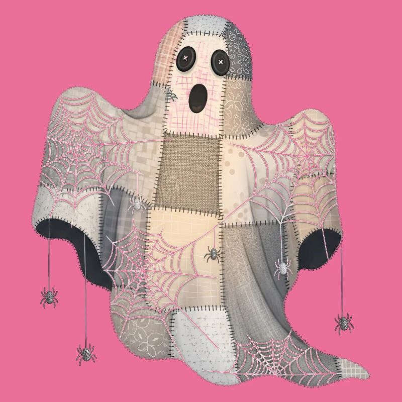 Patchwork Ghost with Spider Webs
