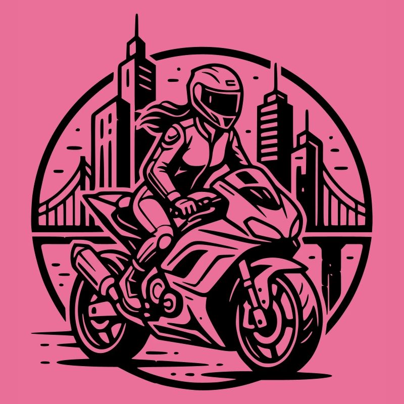 Biker, der auf ein Abenteuer geht