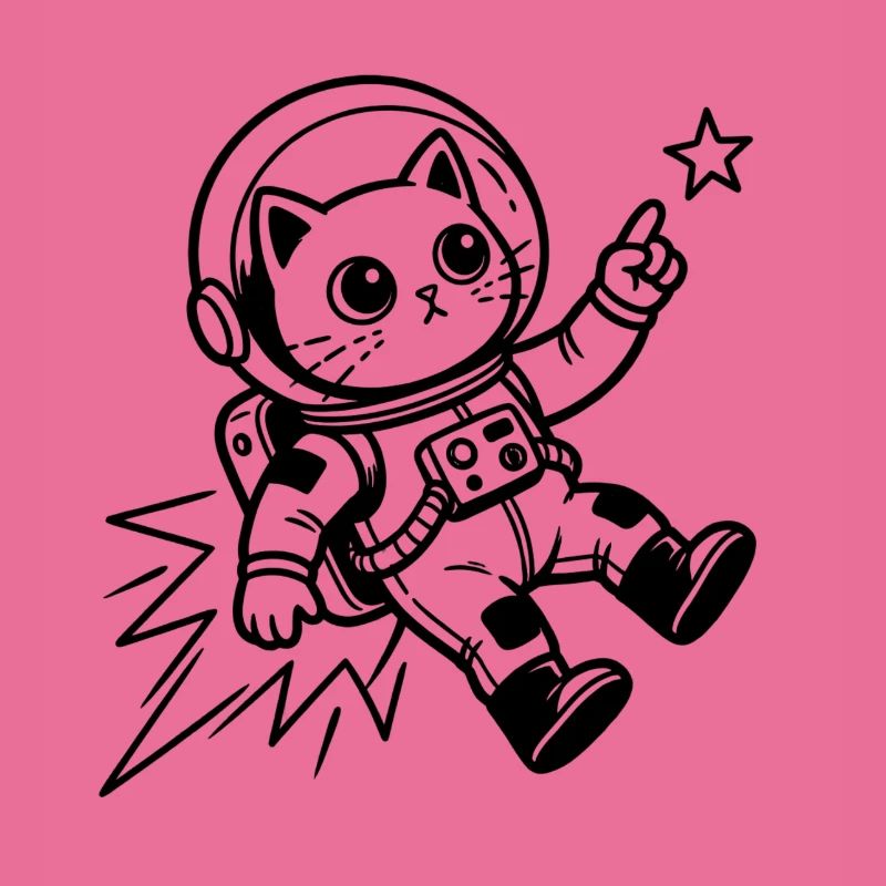 Astronaute chat dans l’espace