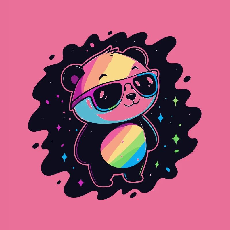 Panda Rainbow Galaxy Coole Brillen