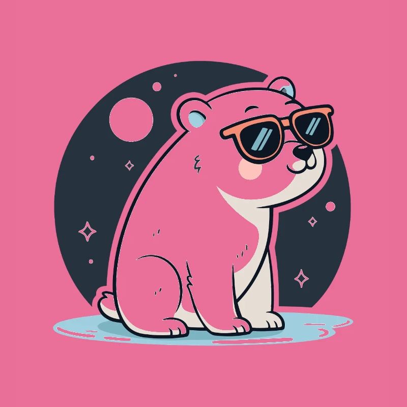 Rote Eisbär-Kosmische Brille