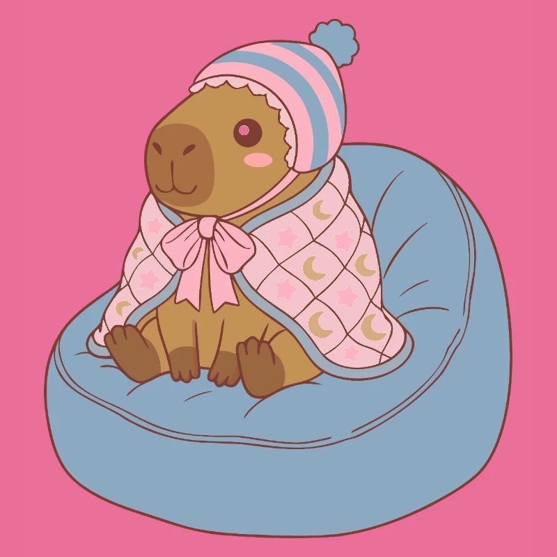 Cuddle Capybara Moonstar-Decke – Kawaii-Design