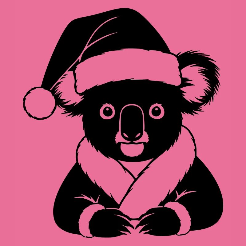 Weihnachts-Koala Comic – Schwarz Weiß