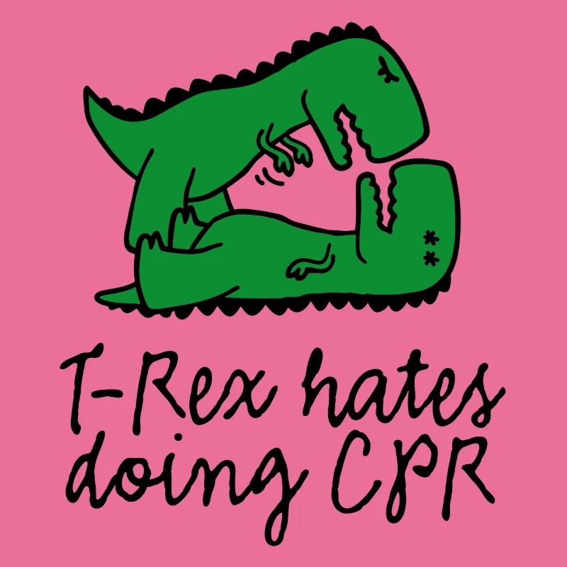 T-Rex hates doing CPR first aid instructor