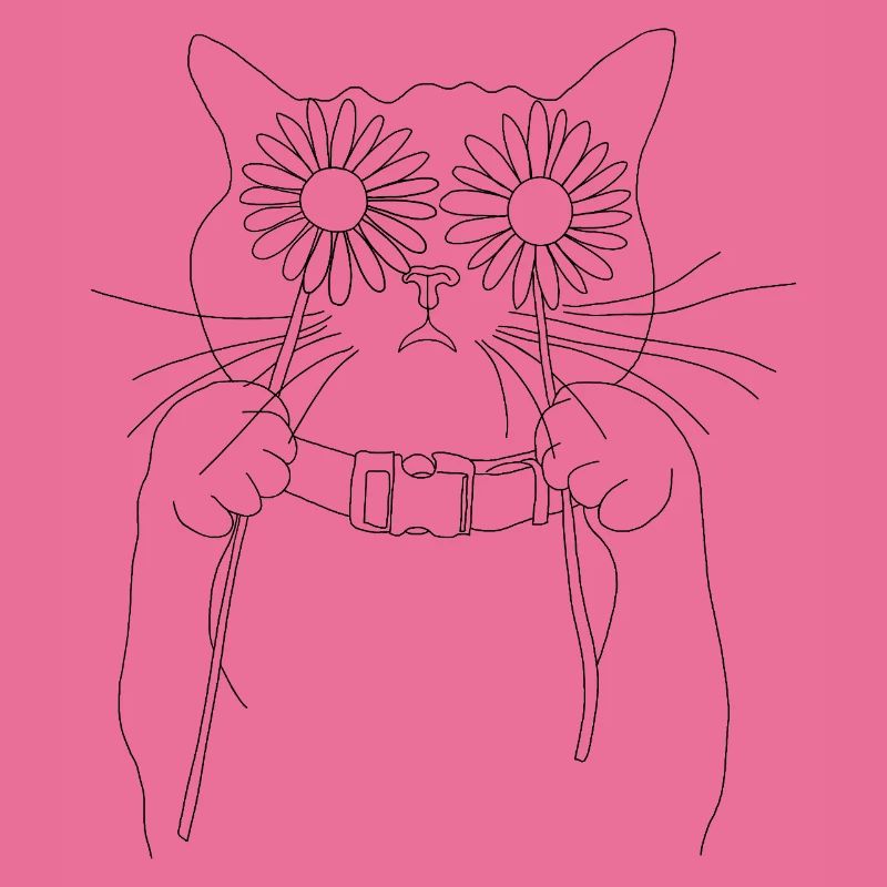 Katze mit Gänseblümchen