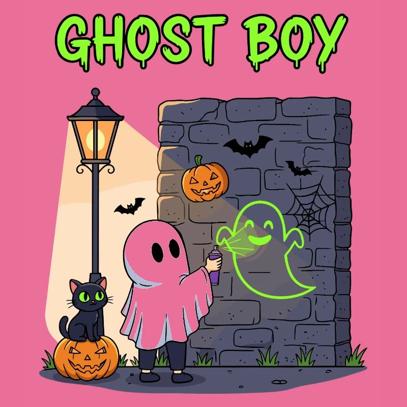 Ghost Boy Halloween Graffiti