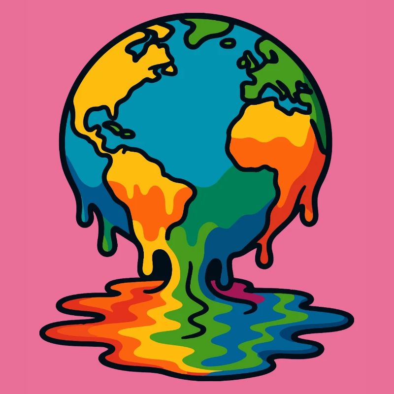 Rainbow Earth Melting Globe