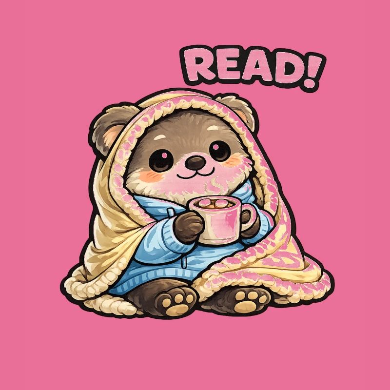 Cuddly Bear Reading Time Under Blanket