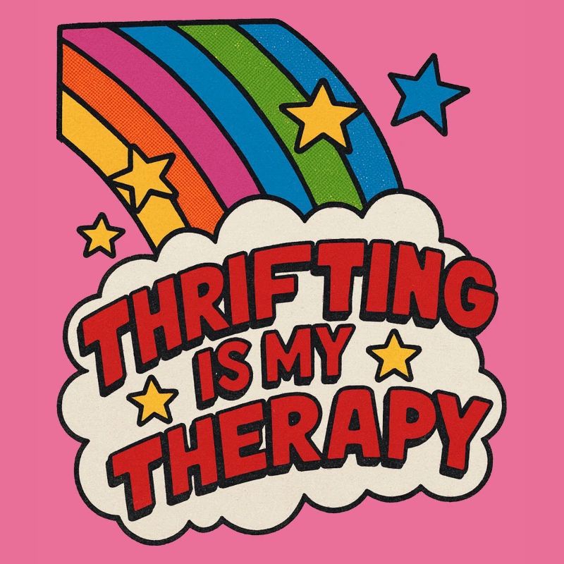 Thrifting Therapy Rainbow Sticker