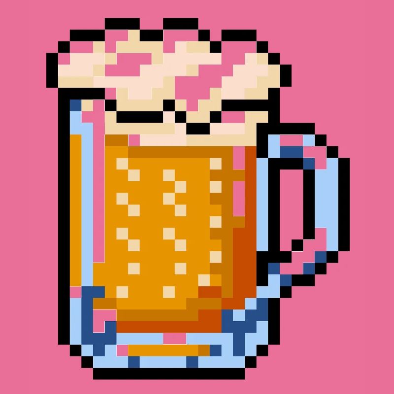 Bierglas Pixel Art – Retro Bier Design