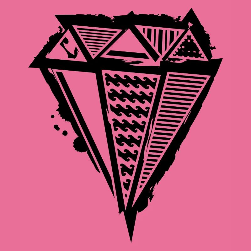 A diamond graffiti with different patterns