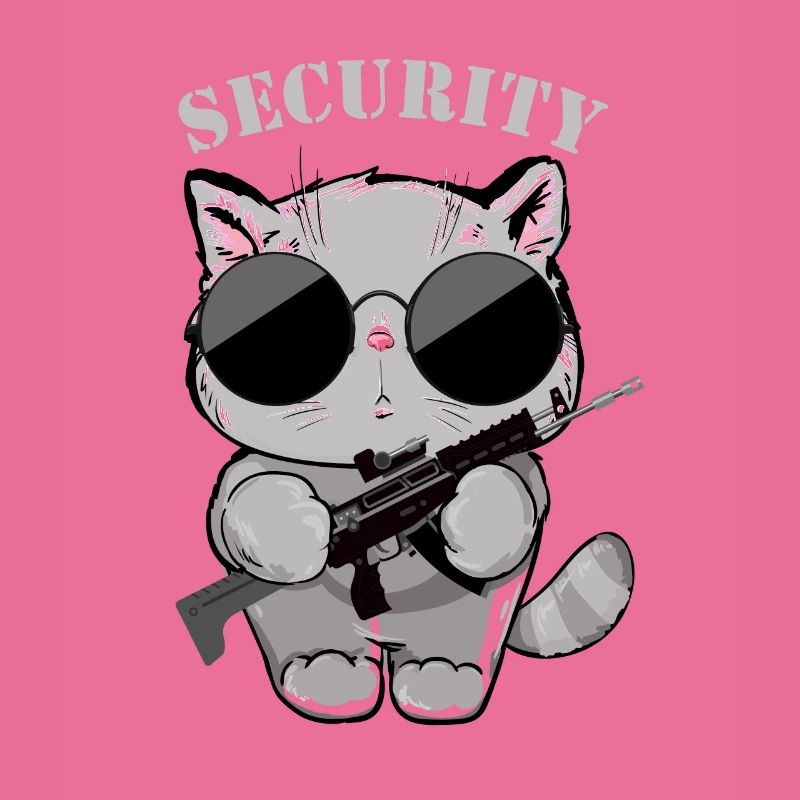 Agent de sécurité Cat avec pistolet