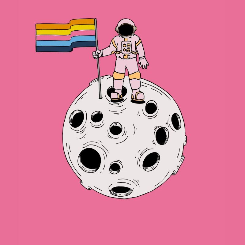 Astronaute d’Aroace sur la lune Drapeau d’Aroace
