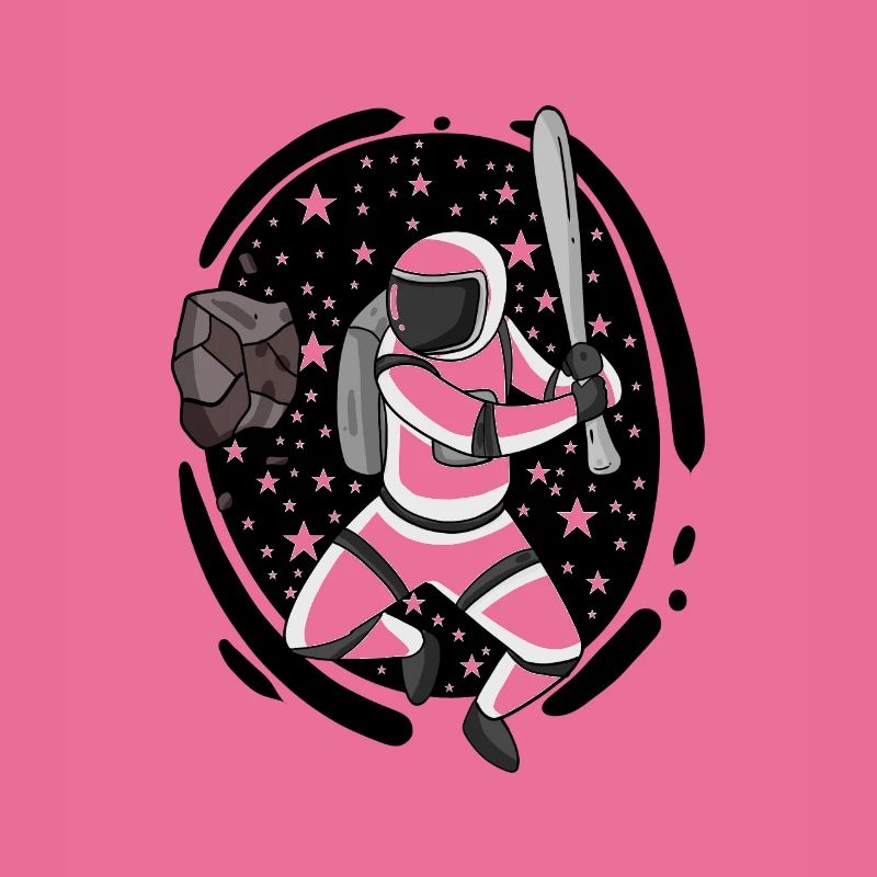 Astronaute avec batte de baseball dans l’espace