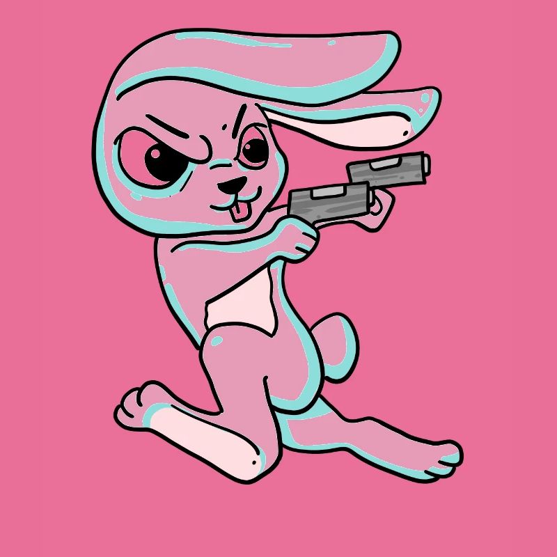 Rabbit with pistol