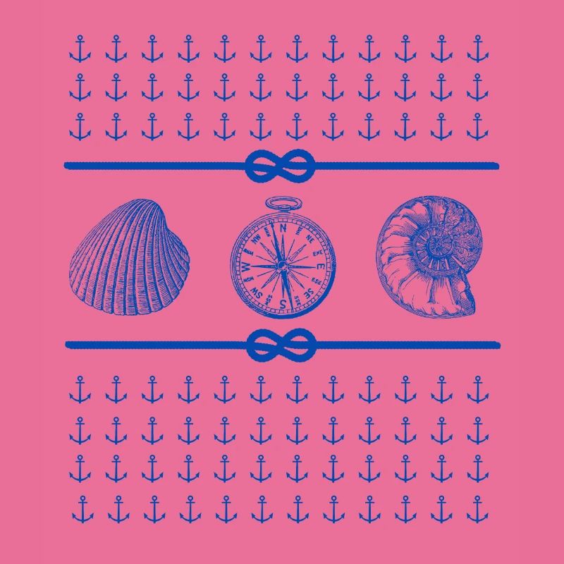 Seashells and Compass - Nautical Theme Lovers