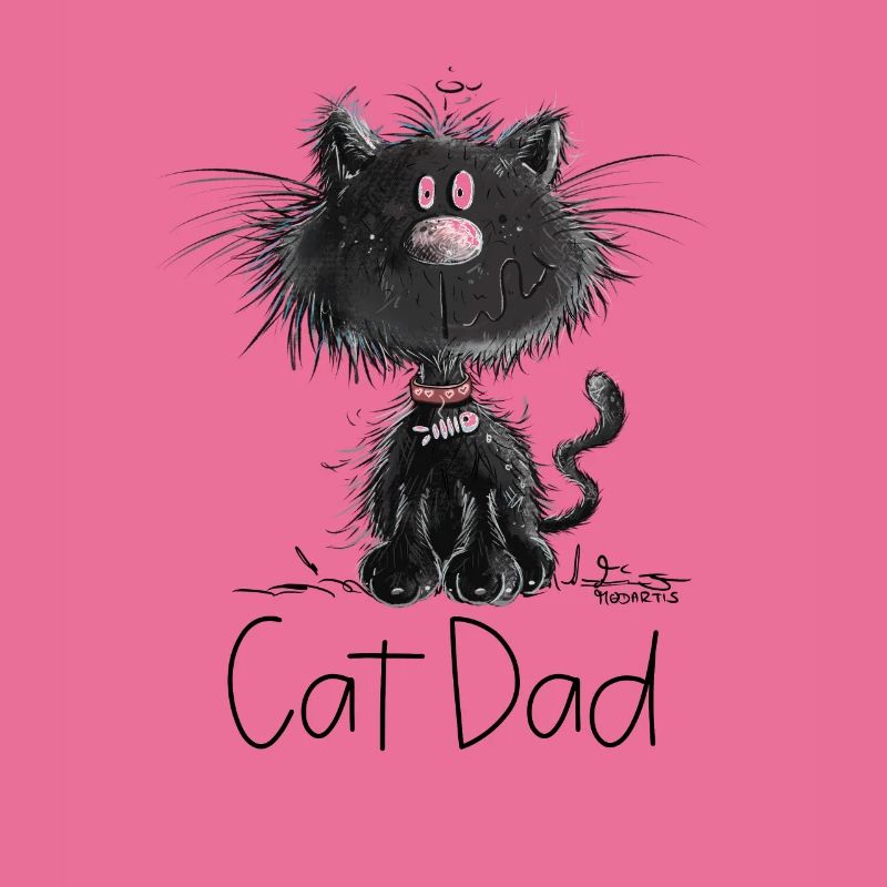 Drollige Schwarze Katze Mit Katzen Papa Spruch