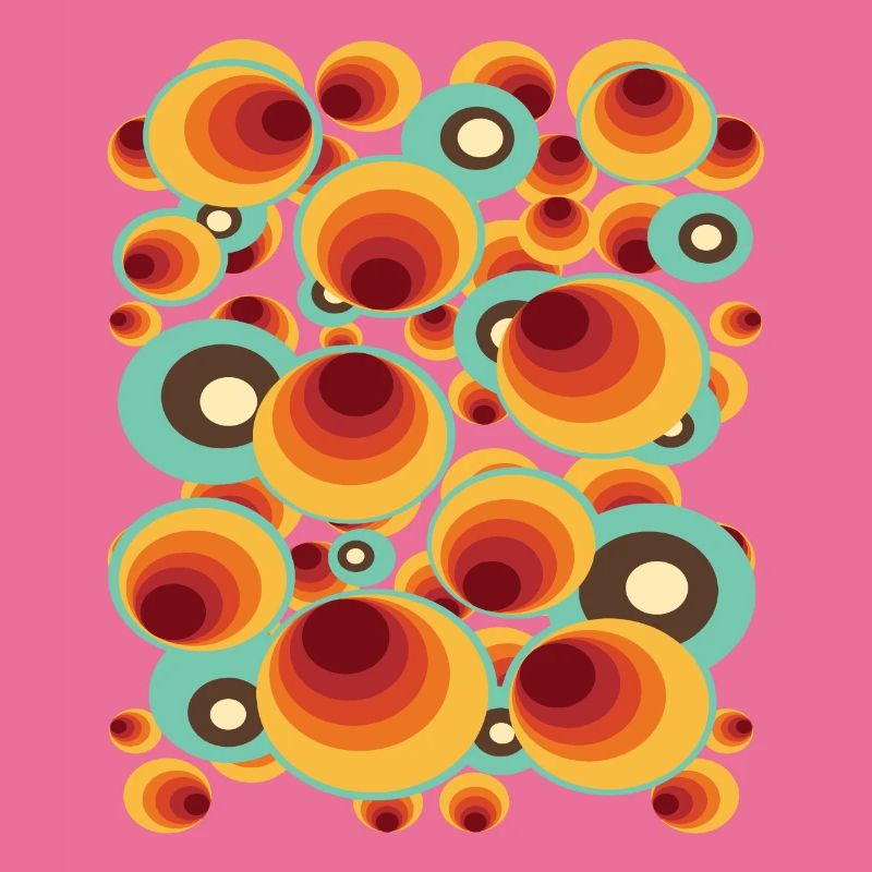 Retro Polka Dots Circle Pattern