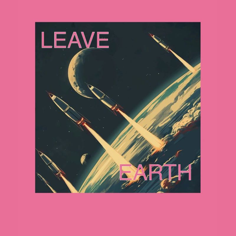 Affiche de Style rétro voyage dans l’espace « Quitter la Terre »