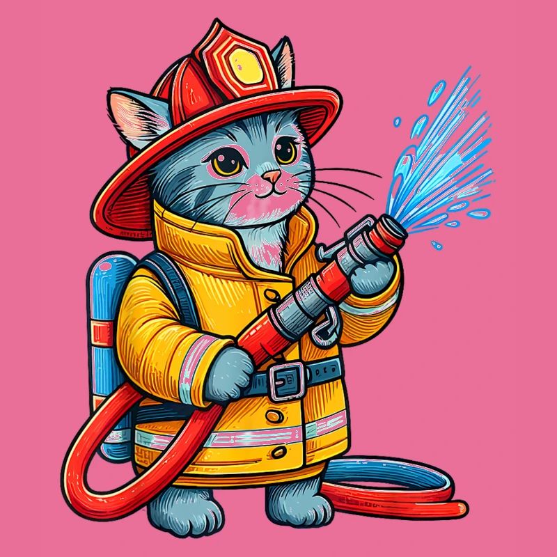 Feuerwehrmann Kätzchen Splash