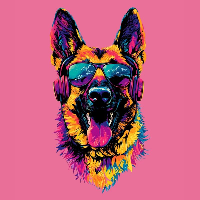 Schäferhund Bunte Farben Pop Art Hund Schäferhunde