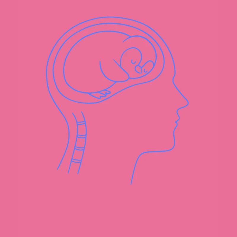 Minimalist Penguin Brain Silhouette