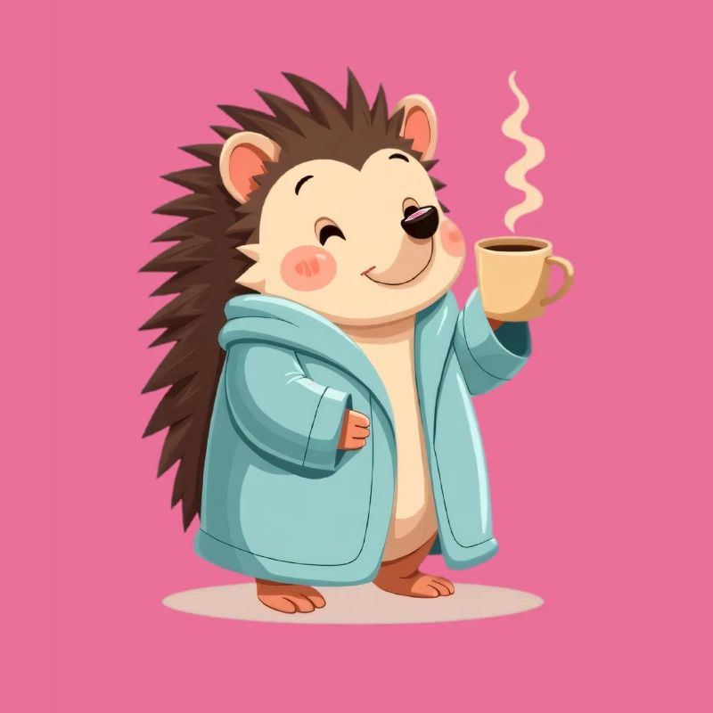 Hedgehog Mit Kaffee Pullover Design