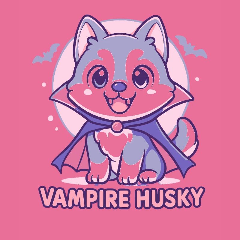 Conception de marionnette husky vampire mignon