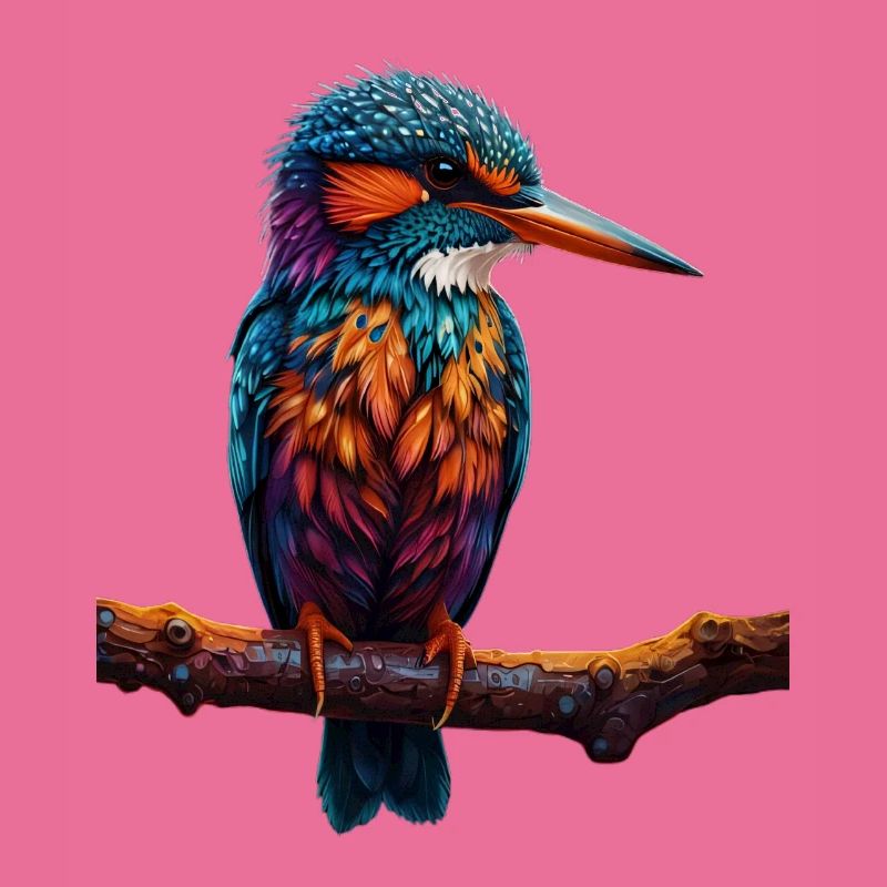 Bunter Eisvogel auf Ast