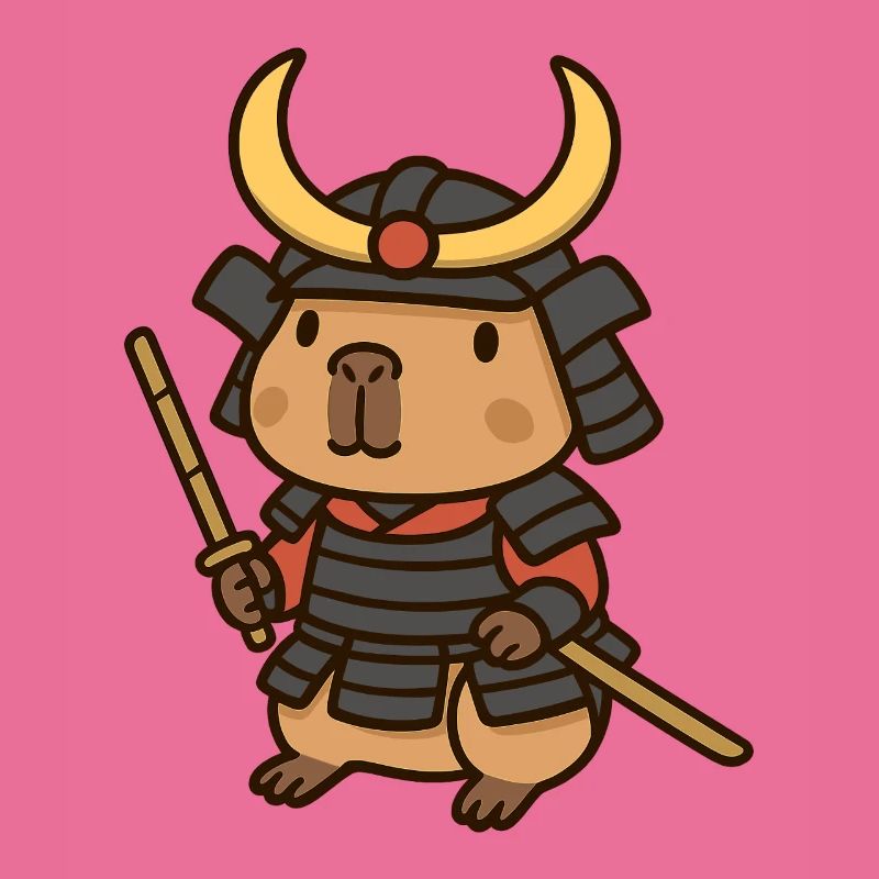 Samurai Capybara – Brave & Serene ⚔️🦫