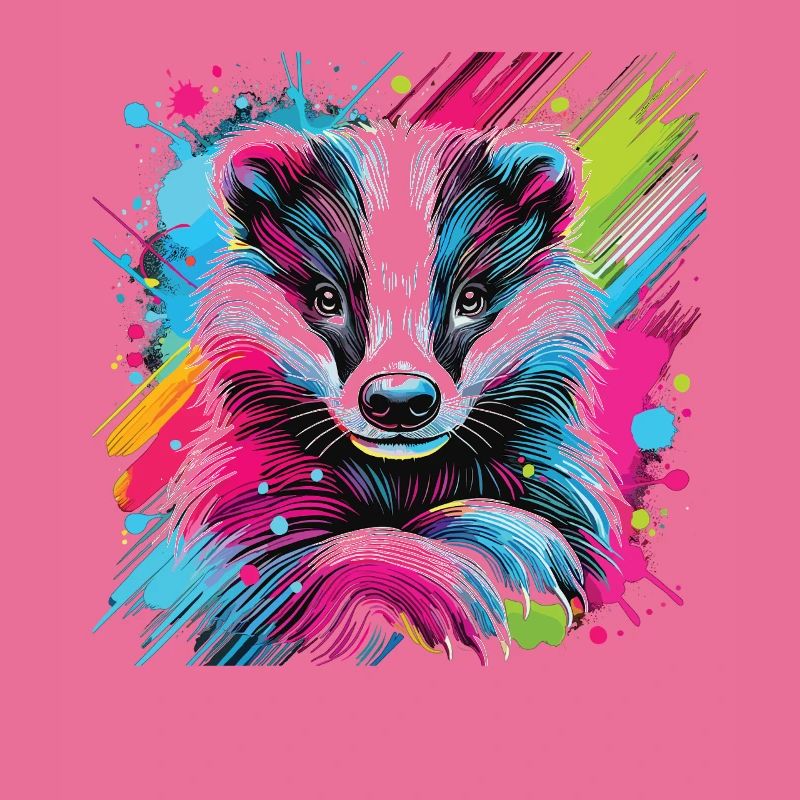 Neon Dachs Splash Kunst