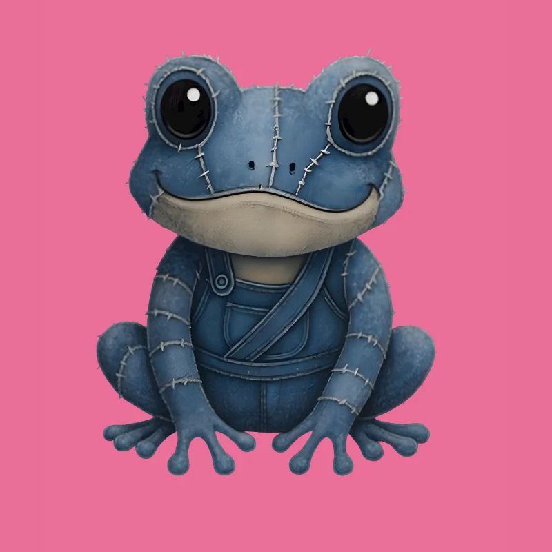 Denim Patchwork Frog