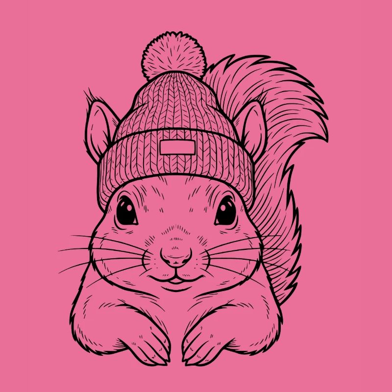 Süßes Eichhörnchen mit Mütze