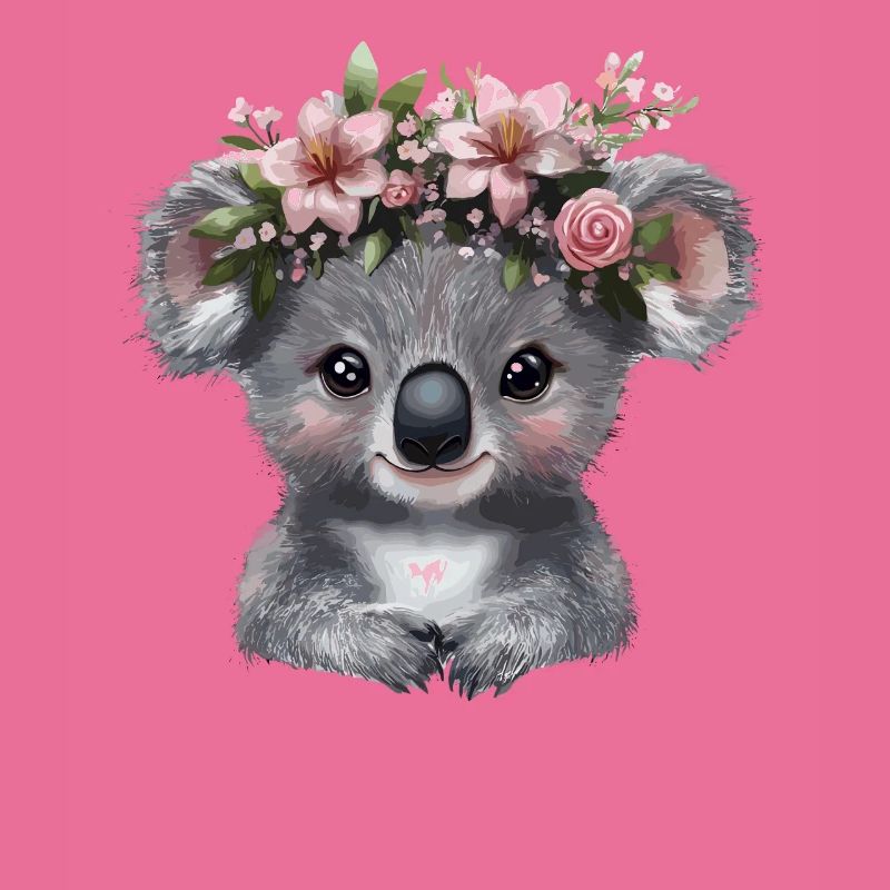 Koala mit Blütenkrone Illustration