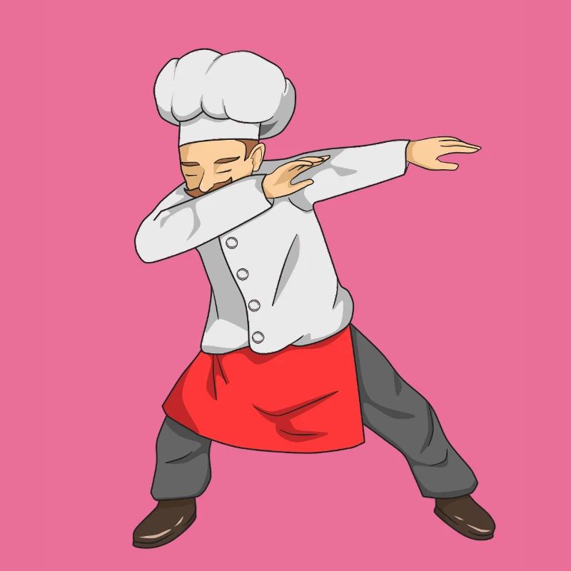 Dabbing Chef Funny Cooking Master Culinary Kitchen