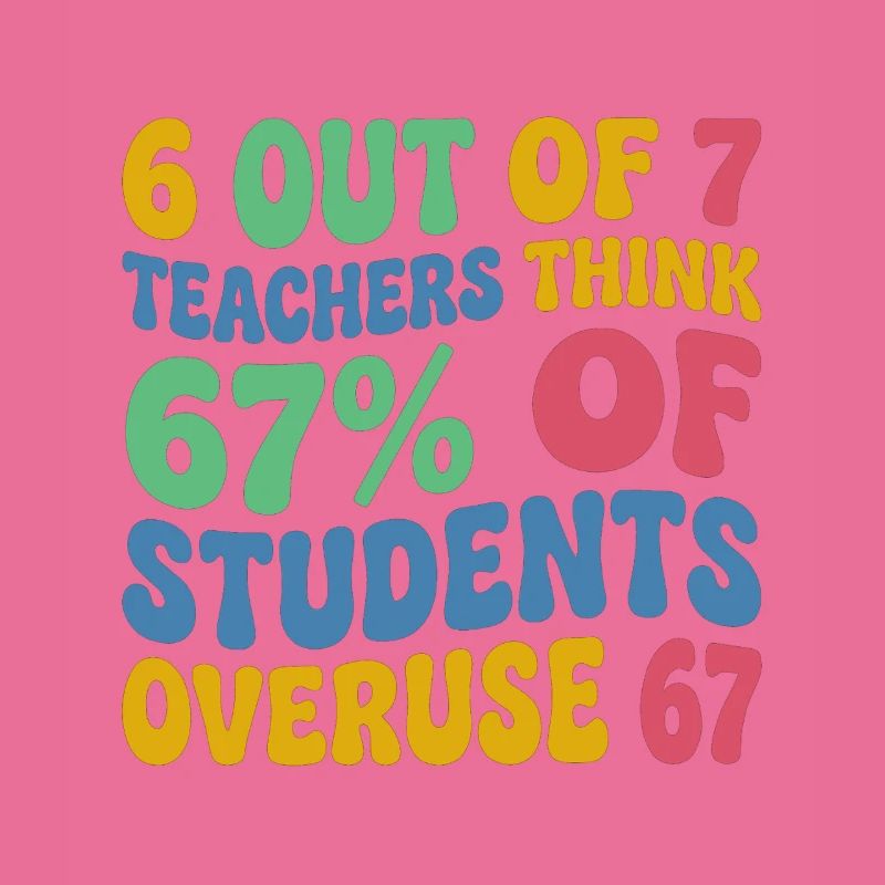 6 enseignants sur 7 : 67 % de surutilisation 67 école de mèmes