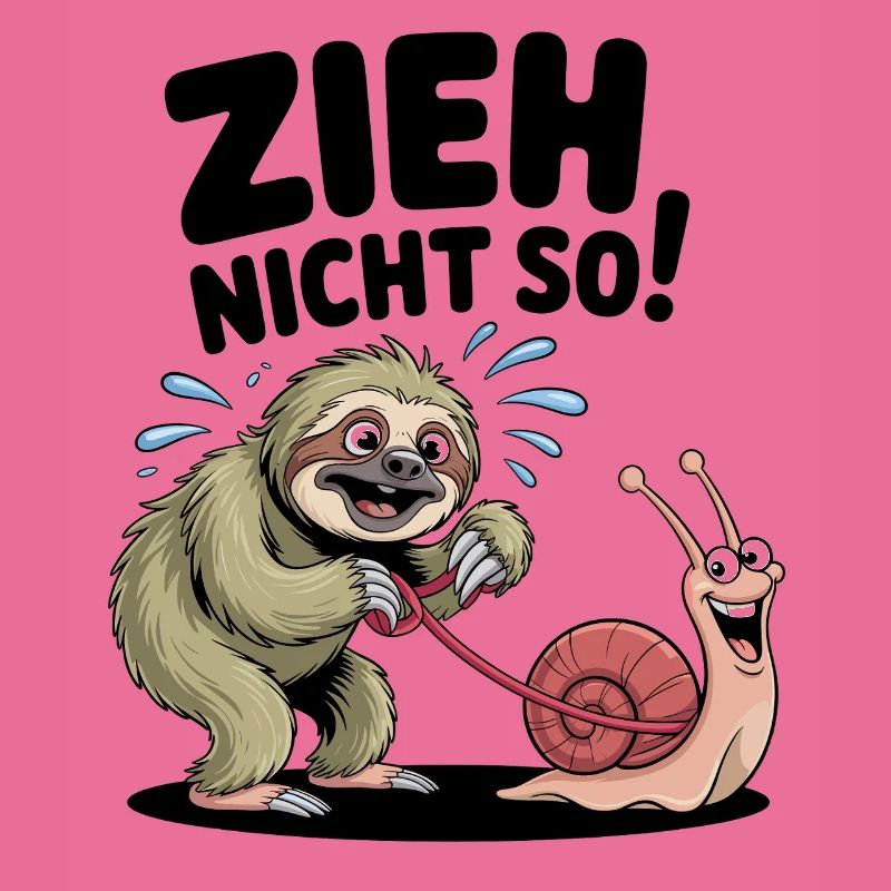Sloth Snail Saying, Don't Pull Like That