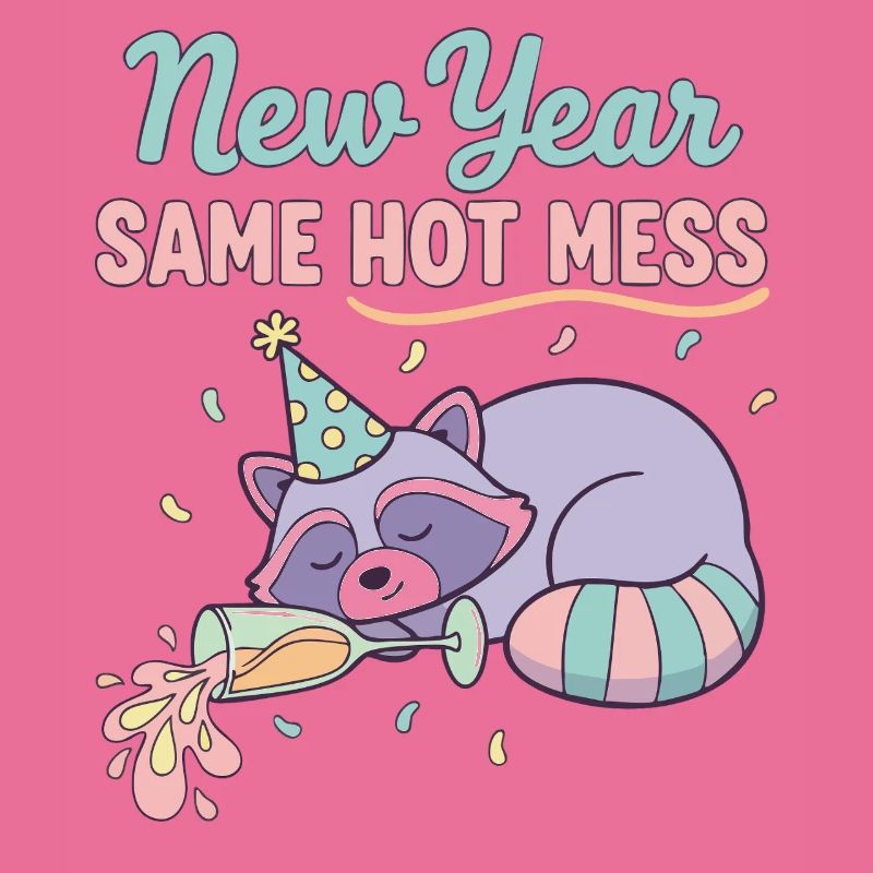 Neujahr Same Hot Mess Fun Party Vibes