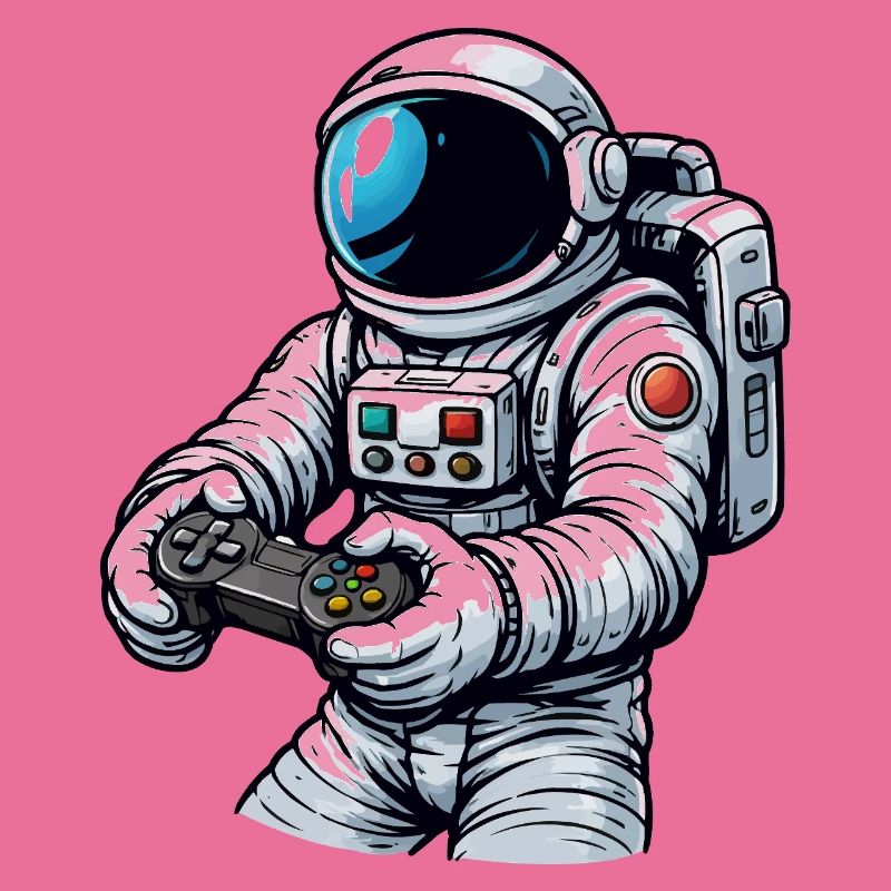 Astronaut with game controller