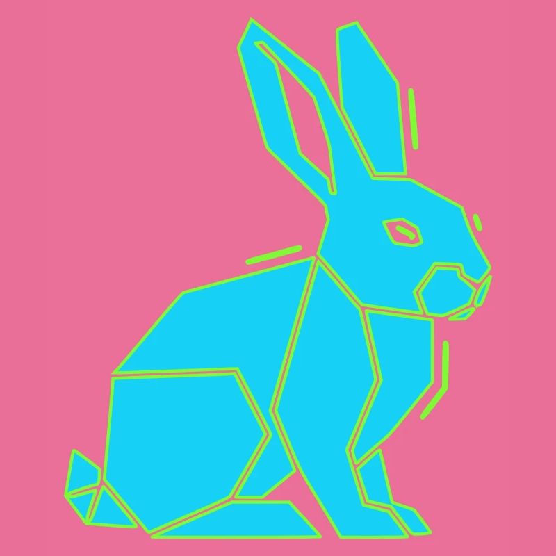 Geometrischer Hase Low Poly Modern
