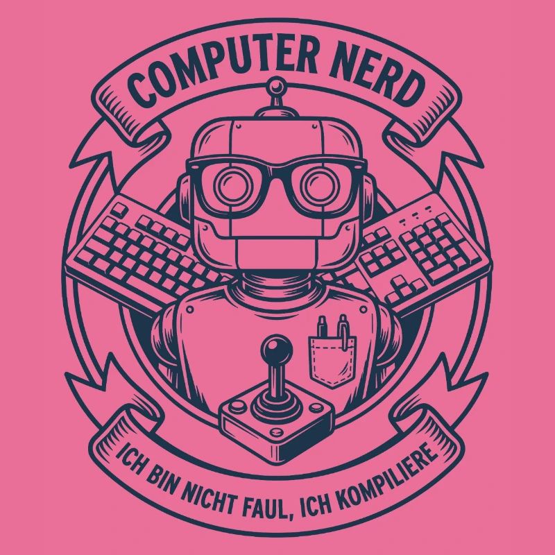 Computer Nerd Roboter Logo
