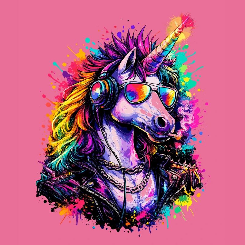 Cooles Einhorn DJ mit Kopfhörern