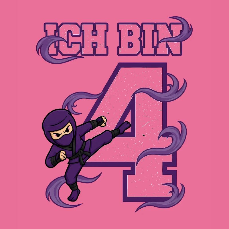 Ich bin 4 Ninja 4. Geburtstag Lila Karate