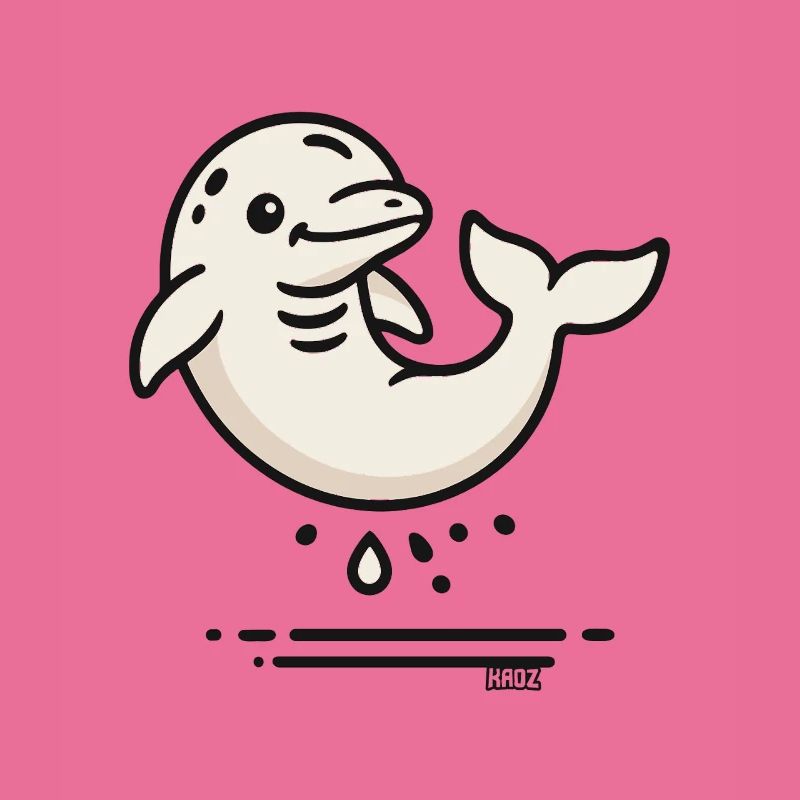 Cute Dolphin in Comic Style