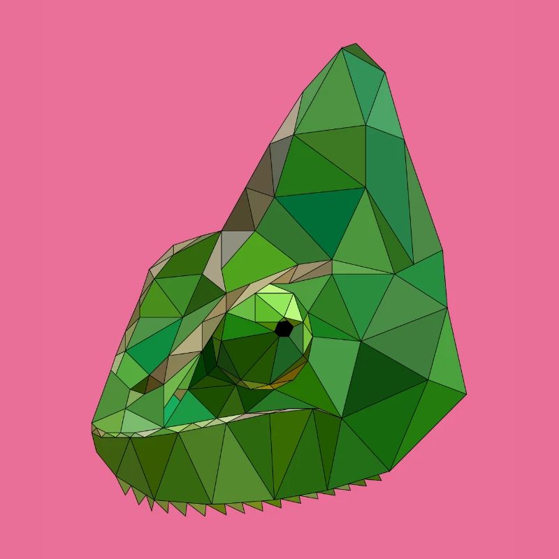 Low Poly Chameleon Geometric Art