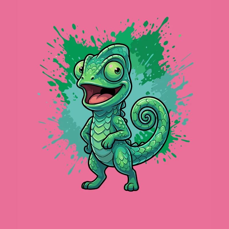 Fond éclaboussuré caméléon vert